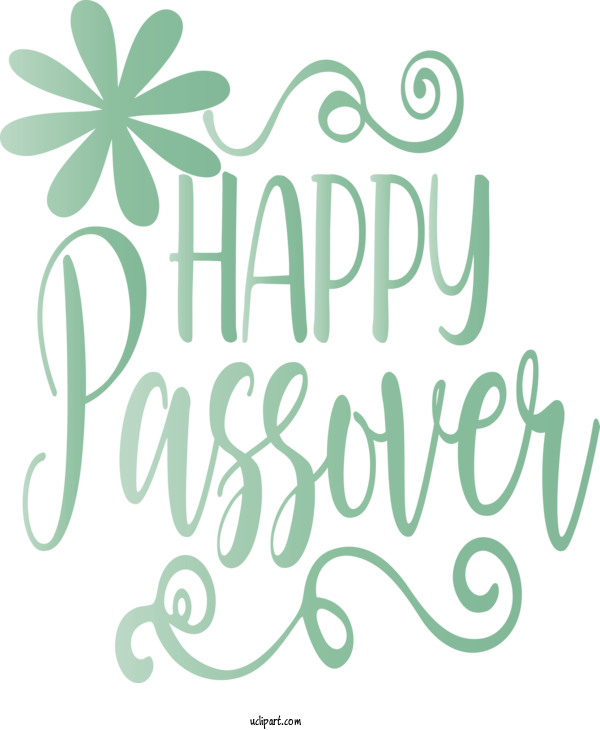 Free Holidays Text Green Font For Passover Clipart Transparent Background