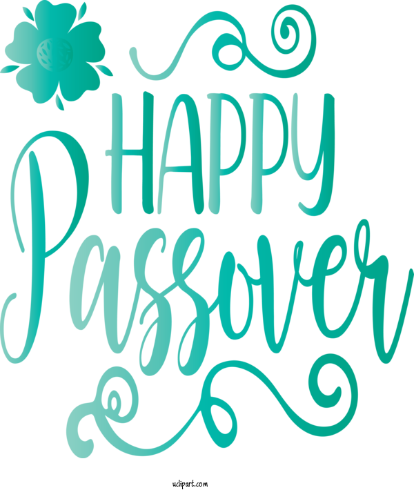Free Holidays Text Font Turquoise For Passover Clipart Transparent Background