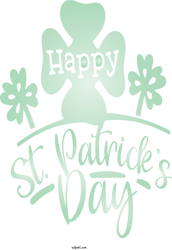 Free Holidays Text Green Leaf For Saint Patricks Day Clipart Transparent Background