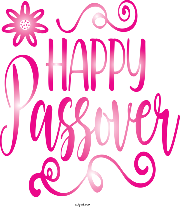 Free Holidays Text Pink Font For Passover Clipart Transparent Background