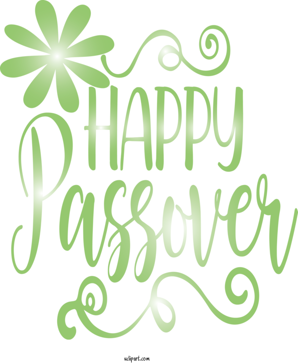 Free Holidays Green Text Font For Passover Clipart Transparent Background