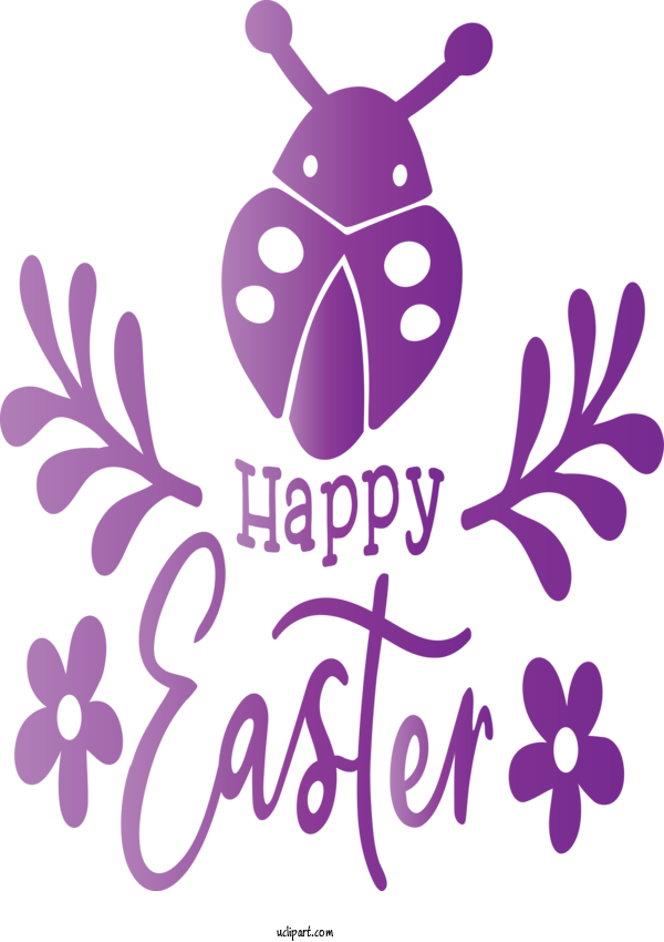 Free Holidays Purple Violet Text For Easter Clipart Transparent Background