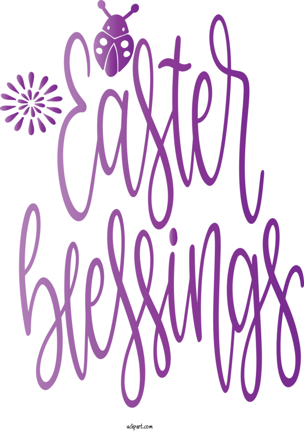 Free Holidays Text Font Purple For Easter Clipart Transparent Background