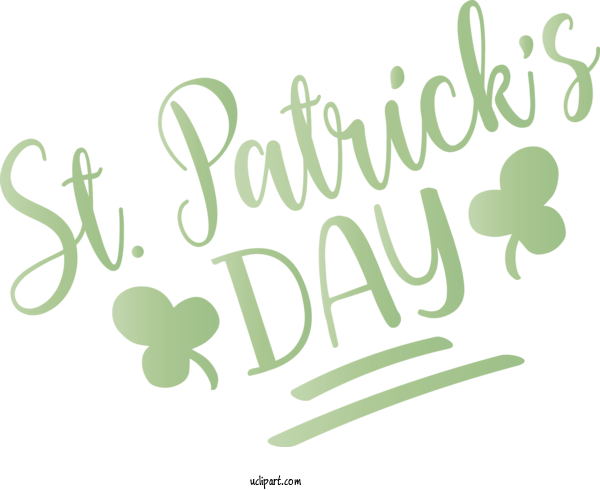 Free Holidays Green Text Font For Saint Patricks Day Clipart Transparent Background