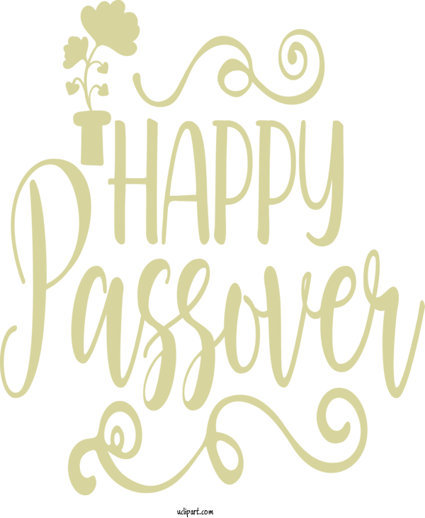Free Holidays Text Font Yellow For Passover Clipart Transparent Background
