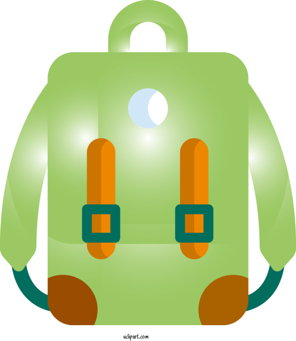 Free School Green Orange Bag For School Supplies Clipart Transparent Background