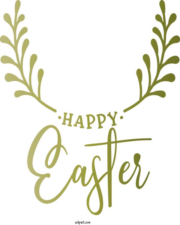 Free Holidays Font Plant Leaf For Easter Clipart Transparent Background