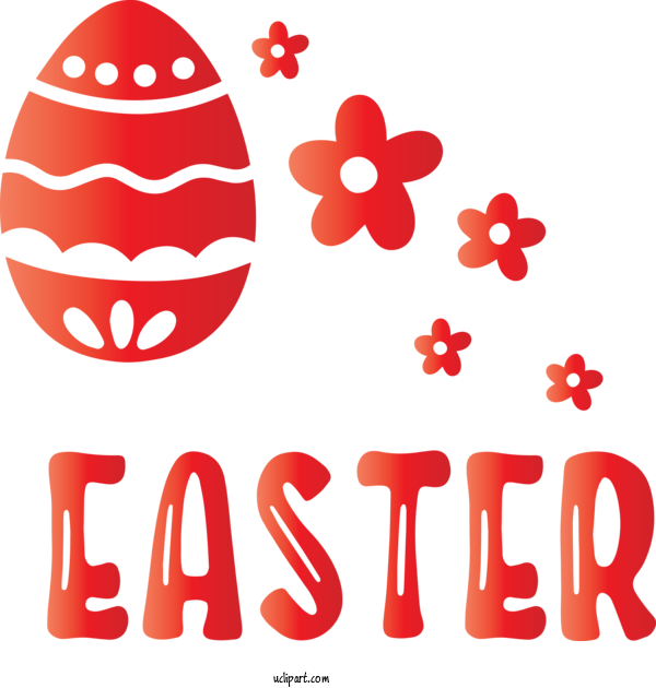Free Holidays Red Text For Easter Clipart Transparent Background