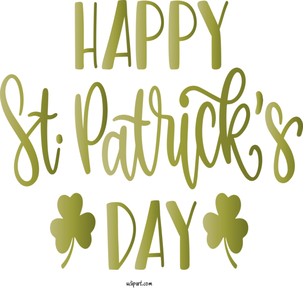 Free Holidays Text Font Green For Saint Patricks Day Clipart Transparent Background