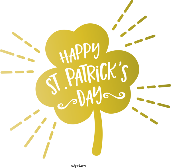 Free Holidays Text Yellow Font For Saint Patricks Day Clipart Transparent Background