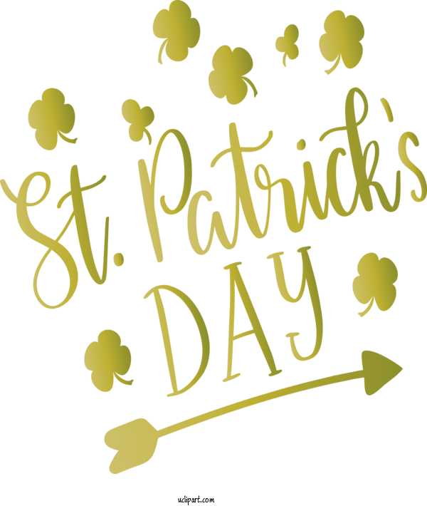 Free Holidays Text Font Line For Saint Patricks Day Clipart Transparent Background