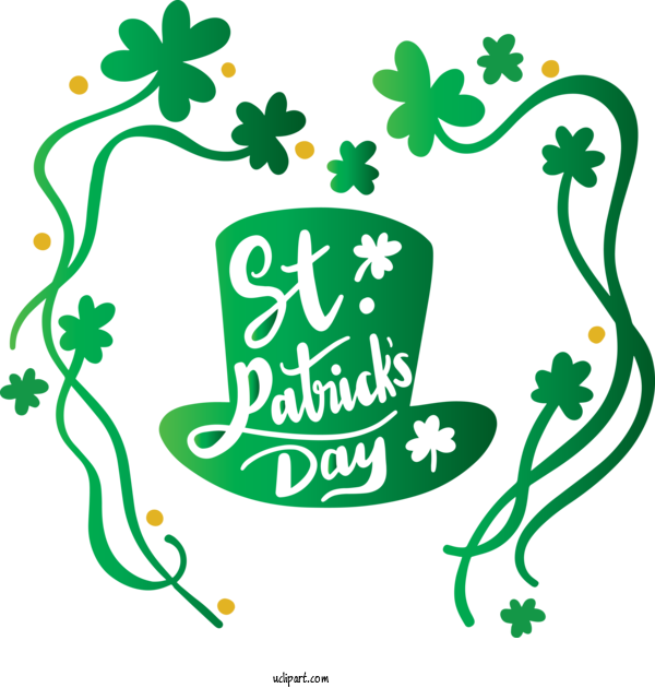 Free Holidays Green Plant Line Art For Saint Patricks Day Clipart Transparent Background