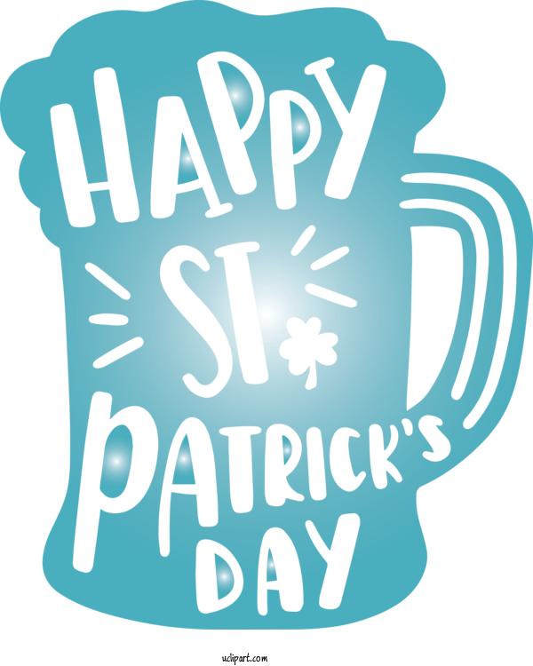Free Holidays Text Turquoise Mug For Saint Patricks Day Clipart Transparent Background