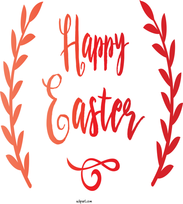 Free Holidays Red Text Font For Easter Clipart Transparent Background
