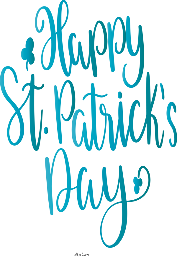 Free Holidays Font Text Turquoise For Saint Patricks Day Clipart Transparent Background