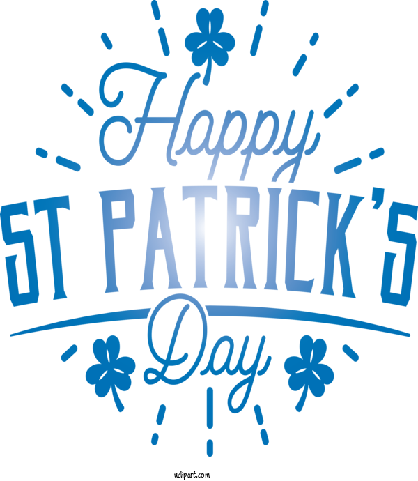 Free Holidays Text Font Line For Saint Patricks Day Clipart Transparent Background