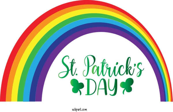 Free Holidays Text Line Rainbow For Saint Patricks Day Clipart Transparent Background