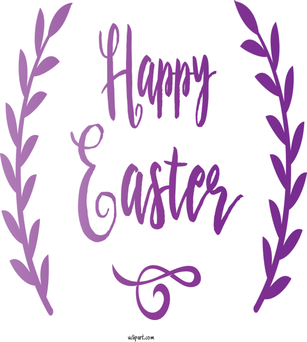 Free Holidays Text Violet Font For Easter Clipart Transparent Background