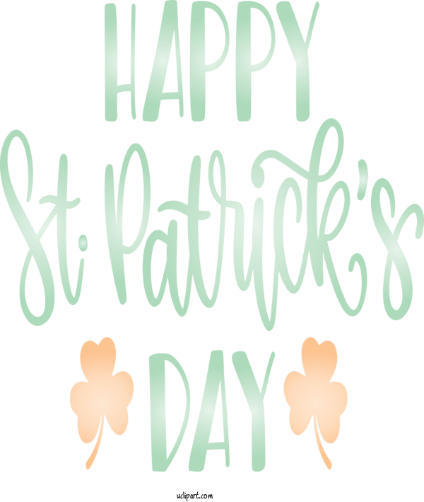 Free Holidays Text Font Leaf For Saint Patricks Day Clipart Transparent Background