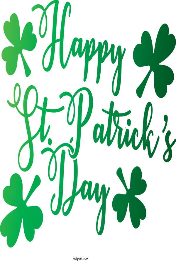 Free Holidays Leaf Green Text For Saint Patricks Day Clipart Transparent Background
