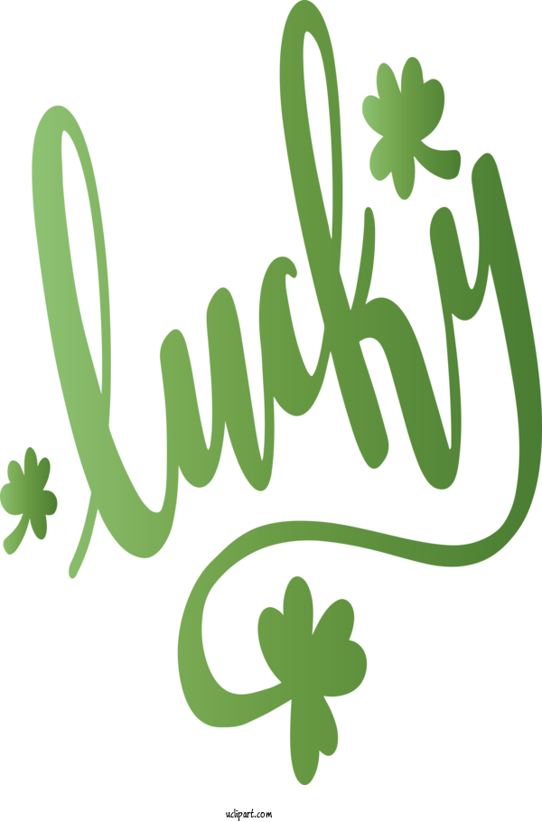 Free Holidays Green Leaf Text For Saint Patricks Day Clipart Transparent Background