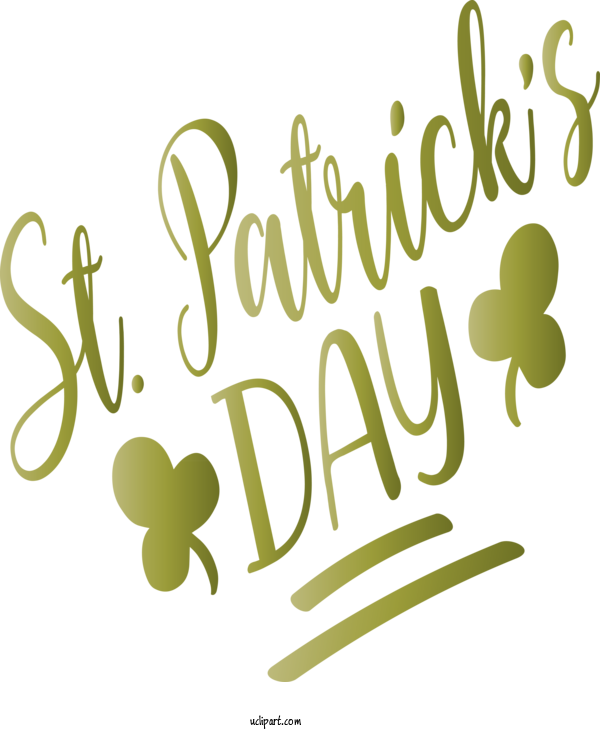 Free Holidays Text Font Green For Saint Patricks Day Clipart Transparent Background