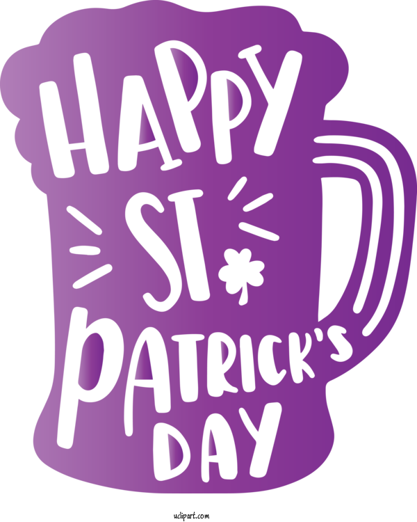 Free Holidays Text Font Drinkware For Saint Patricks Day Clipart Transparent Background