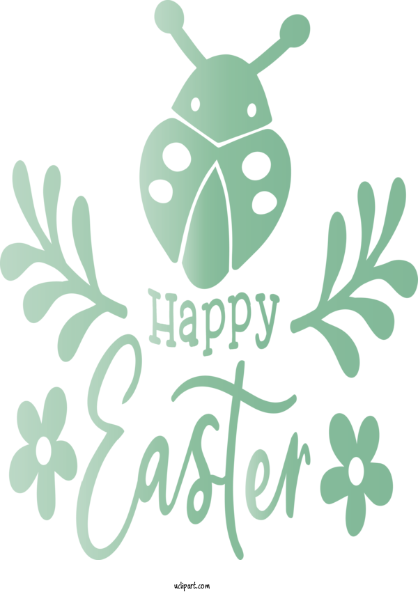 Free Holidays Green Logo Leaf For Easter Clipart Transparent Background