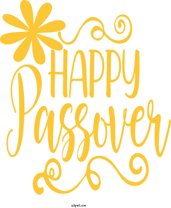 Free Holidays Text Yellow Font For Passover Clipart Transparent Background