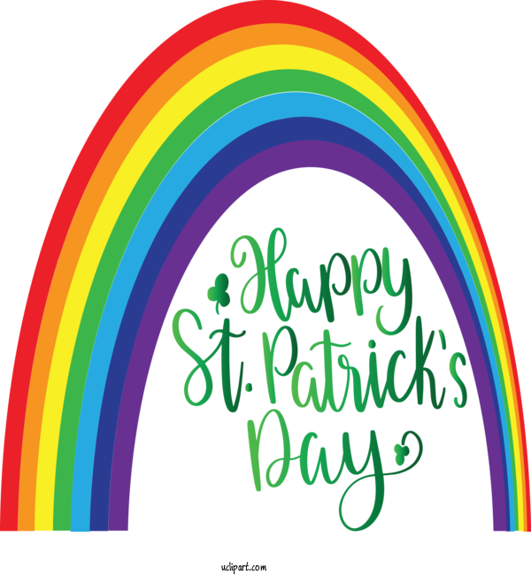 Free Holidays Text Rainbow Line For Saint Patricks Day Clipart Transparent Background
