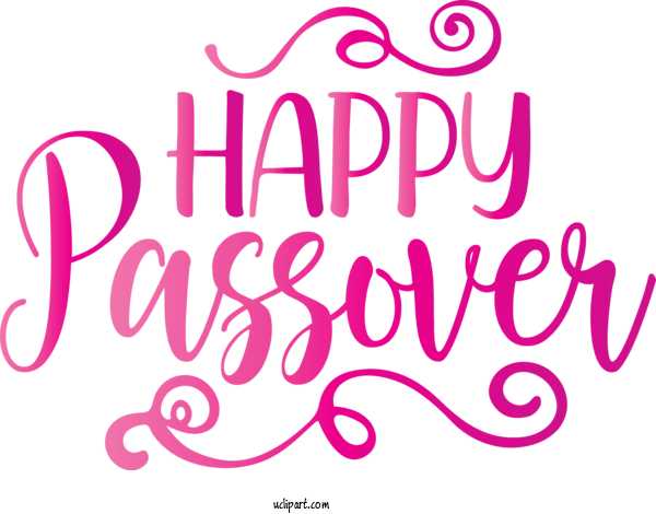 Free Holidays Text Font Pink For Passover Clipart Transparent Background