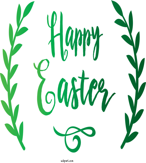 Free Holidays Text Font Leaf For Easter Clipart Transparent Background