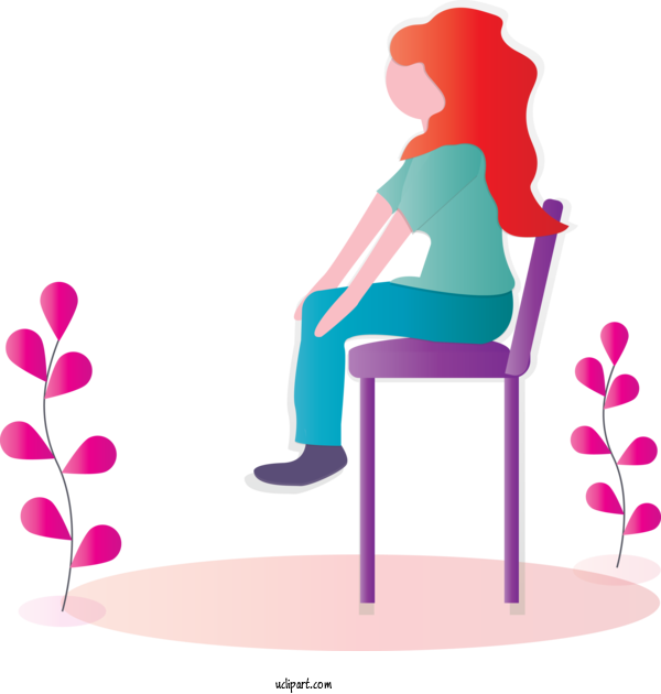 Free People Pink Sitting Furniture For Girl Clipart Transparent Background