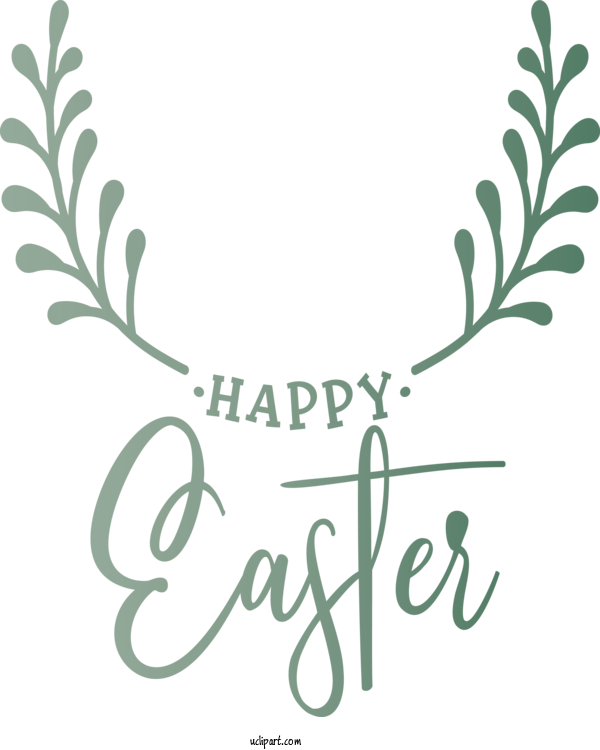 Free Holidays Font Text Leaf For Easter Clipart Transparent Background