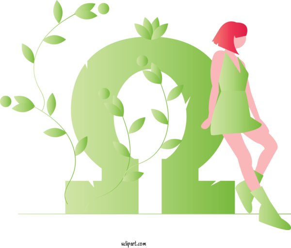 Free People Green Plant Symbol For Girl Clipart Transparent Background
