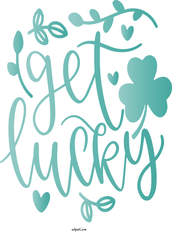 Free Holidays Text Font Turquoise For Saint Patricks Day Clipart Transparent Background