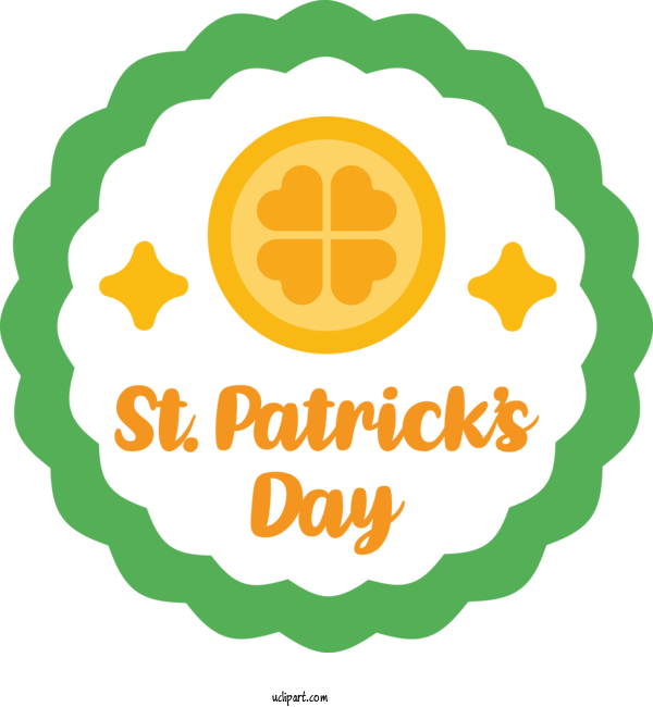 Free Holidays Yellow Circle Logo For Saint Patricks Day Clipart Transparent Background