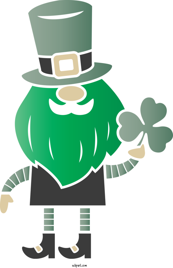 Free Holidays Green Cartoon Leprechaun For Saint Patricks Day Clipart Transparent Background