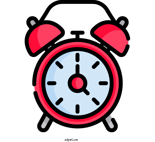 Free School Alarm Clock Clock Pink For School Supplies Clipart Transparent Background