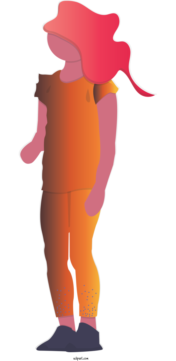 Free People Cartoon Standing Orange For Child Clipart Transparent Background
