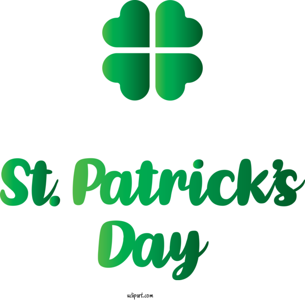 Free Holidays Green Logo Text For Saint Patricks Day Clipart Transparent Background