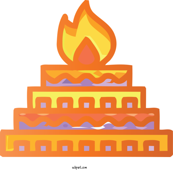 Free Religion Orange Birthday Candle Baked Goods For Hindu Clipart Transparent Background