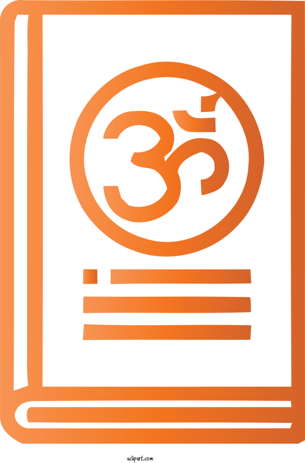 Free Religion Orange Line Font For Hindu Clipart Transparent Background