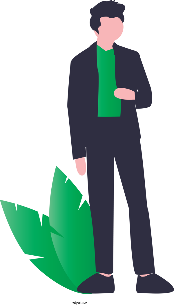Free People Green Standing Businessperson For Men Clipart Transparent Background