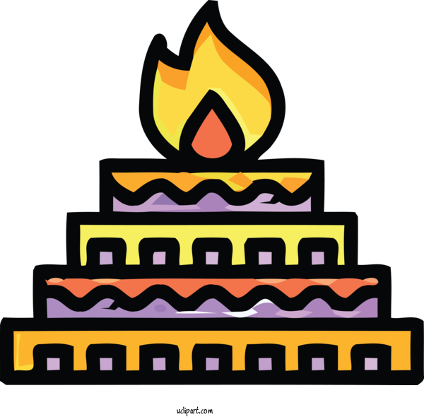 Free Religion Birthday Candle Cake For Hindu Clipart Transparent Background