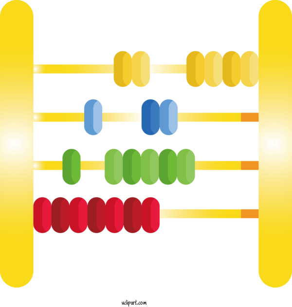 Free School Yellow Line Abacus For School Supplies Clipart Transparent Background