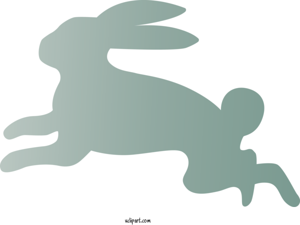Free Holidays Rabbit Silhouette Rabbits And Hares For Easter Clipart Transparent Background