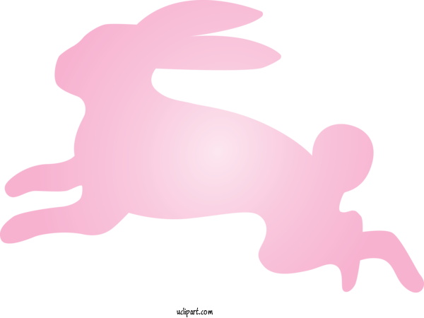 Free Holidays Pink Rabbit Silhouette For Easter Clipart Transparent Background