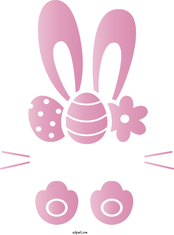 Free Holidays Pink Design Easter Bunny For Easter Clipart Transparent Background
