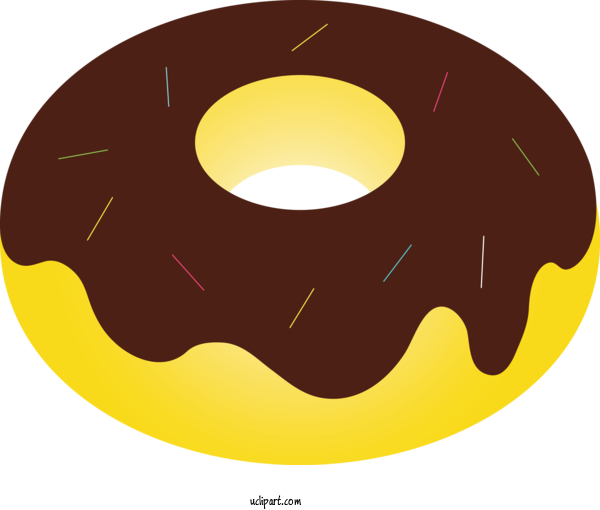 Free Food Doughnut Yellow Baked Goods For Cake Clipart Transparent Background